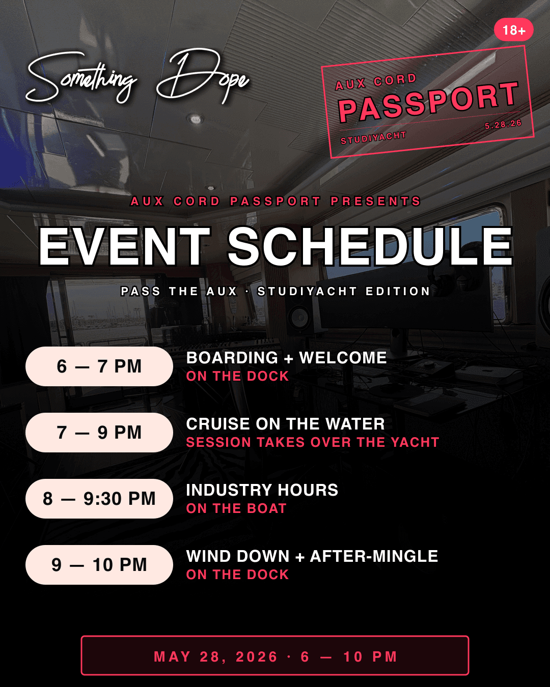 Pass The Aux StudiYacht Edition schedule
